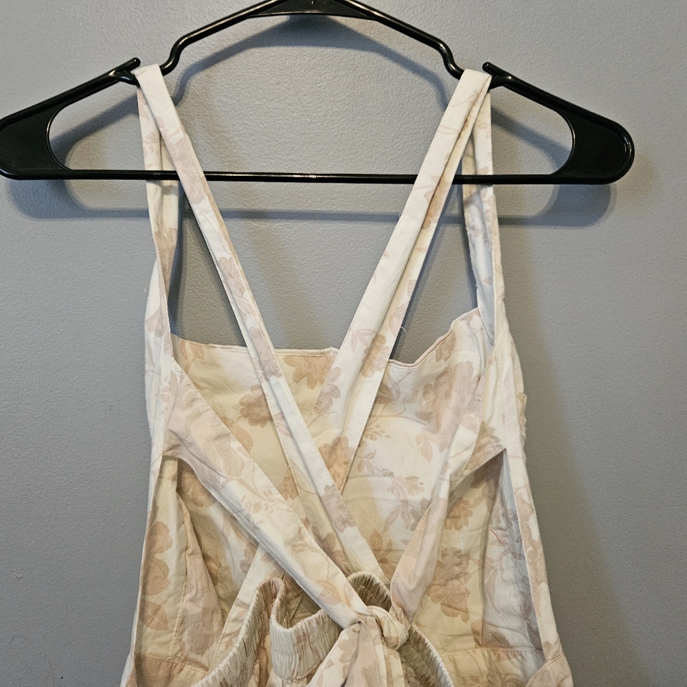 Free People Meet Me In Maui Printed Mini Dress Ivory Combo Floral XL - Picture 6 of 9